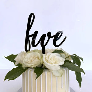 Acrylic Black 'five' Birthday Cake Topper