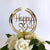 Acrylic Gold Geometric Circle 'Happy 32nd' birthday Cake Topper
