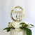 Acrylic Gold Mirror Happy 14th Birthday Geometric Circle Cake Topper