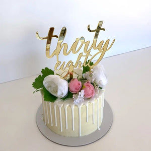 Acrylic Gold Mirror 'thirty eight' Birthday Cake Topper