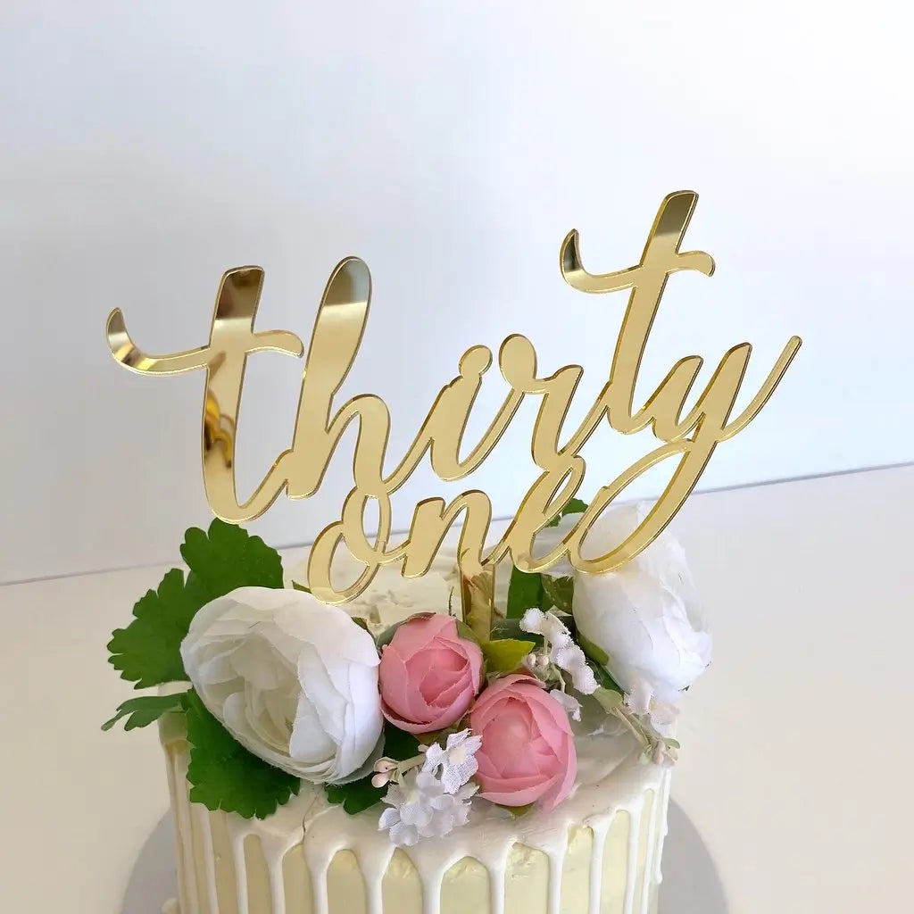 Acrylic Gold Mirror 'thirty one' Birthday Cake Topper