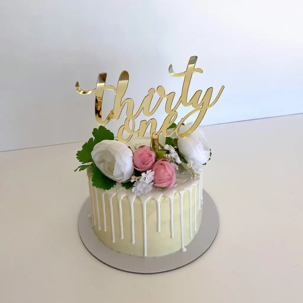 Acrylic Gold Mirror 'thirty one' Birthday Cake Topper