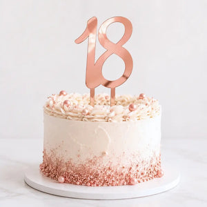 Acrylic Rose Gold Age 18 Cake Topper