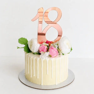 Acrylic Rose Gold Age 18 Cake Topper