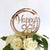 Acrylic Rose Gold Mirror Happy 26th Birthday Geometric Circle Cake Topper