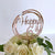 Acrylic Rose Gold 'Happy 6th' Birthday Cake Topper