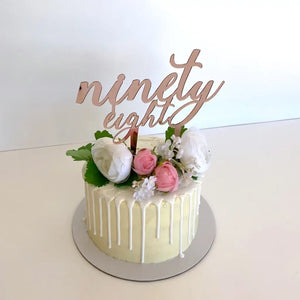 Acrylic Rose Gold Mirror 'ninety eight' Birthday Cake Topper