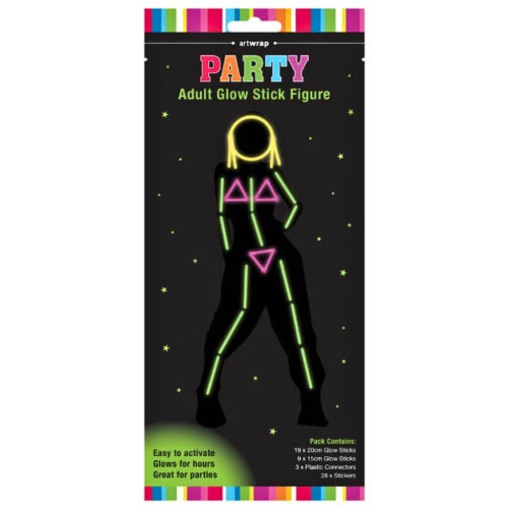 Adult Glow Woman Suit 59-piece glow stick costume kit.