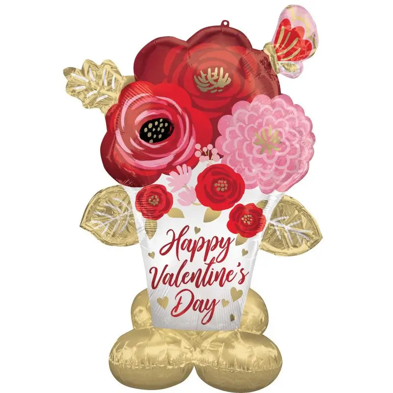 Airloonz Happy Valentine's Day Flower Pot Foil Balloon