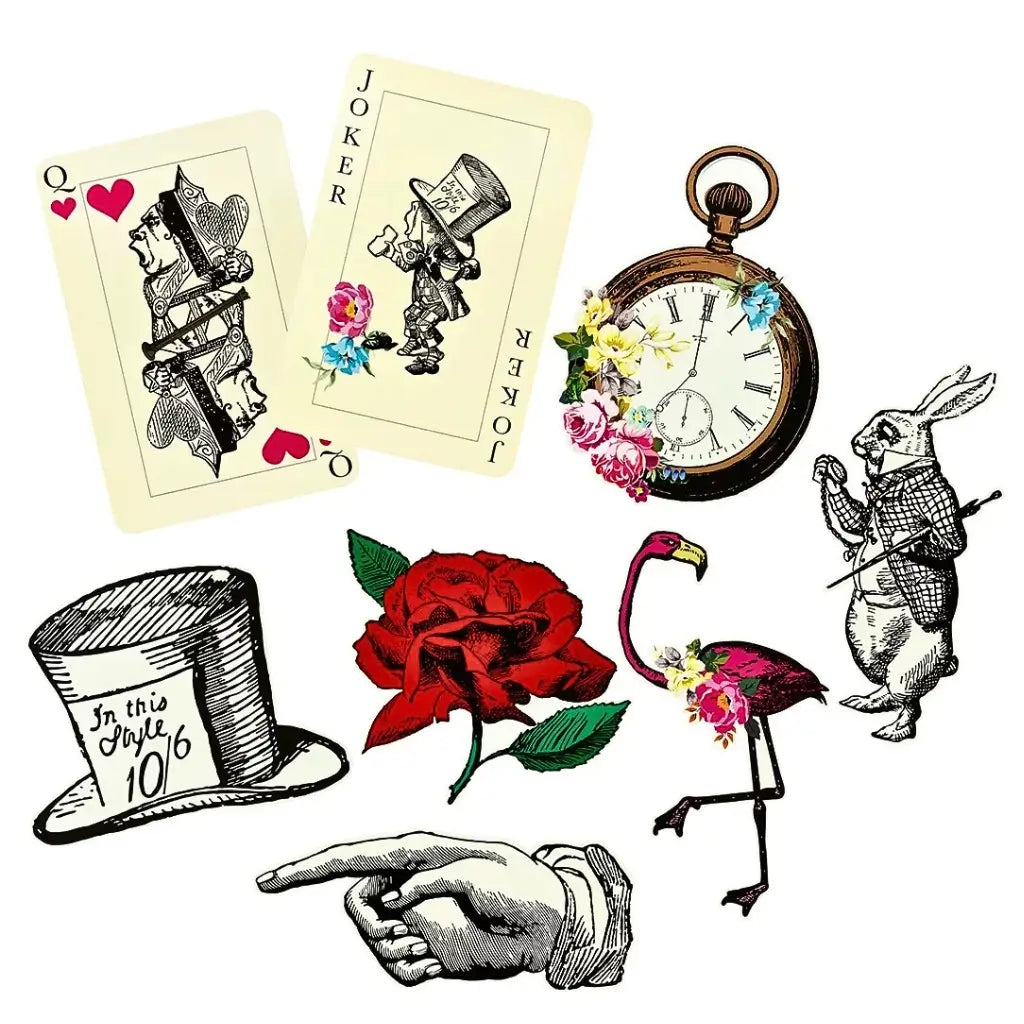 Oversized Wonderland party decorations for photo booth and wall display