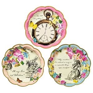 talking tables alice in wonderland Mad Hatter themed scalloped edge tableware