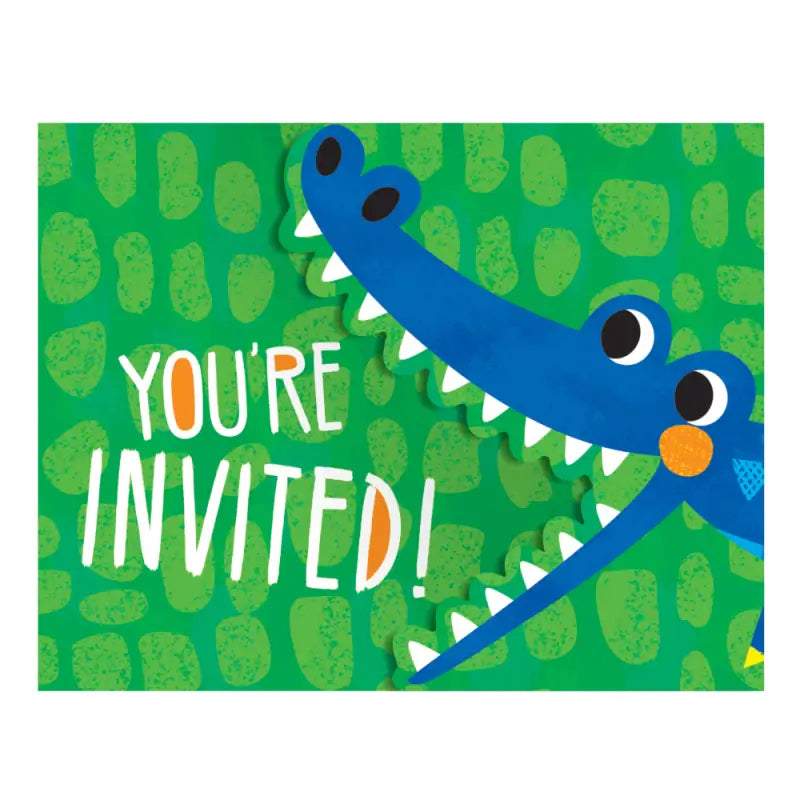 Alligator Party Invitations Gatefold 8pk