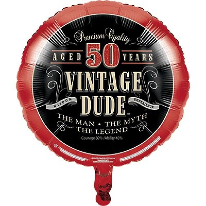 Amscan 45cm Vintage Dude 50th Birthday Foil Balloon