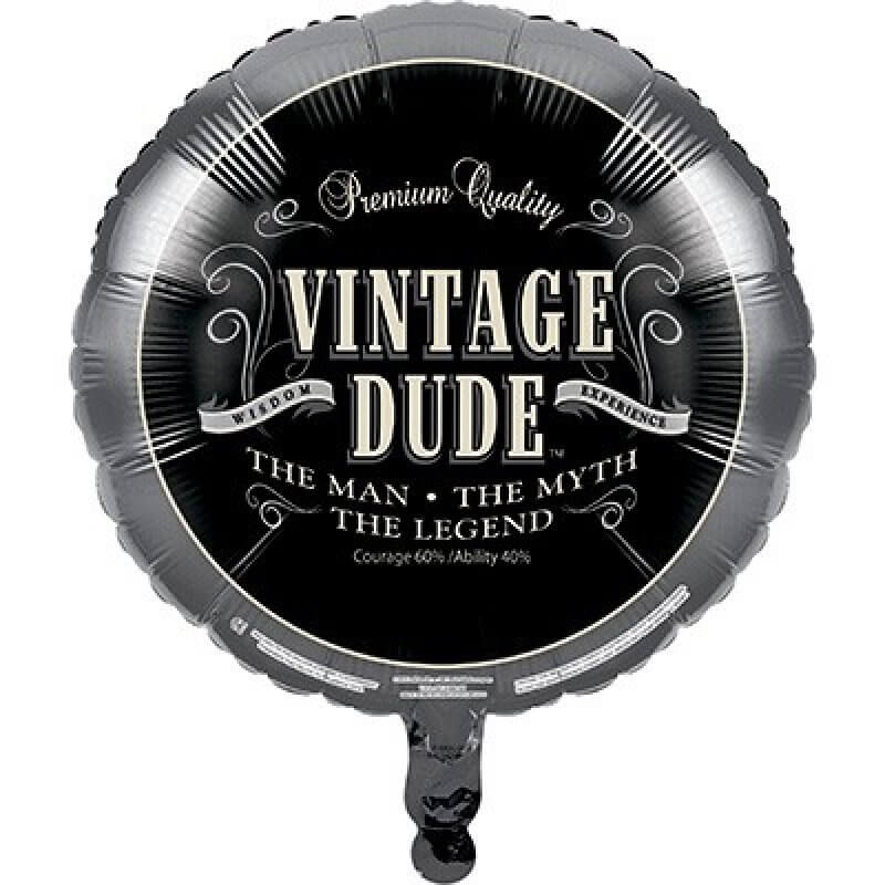 Amscan 45cm Vintage Dude Happy Birthday Foil Round Balloon