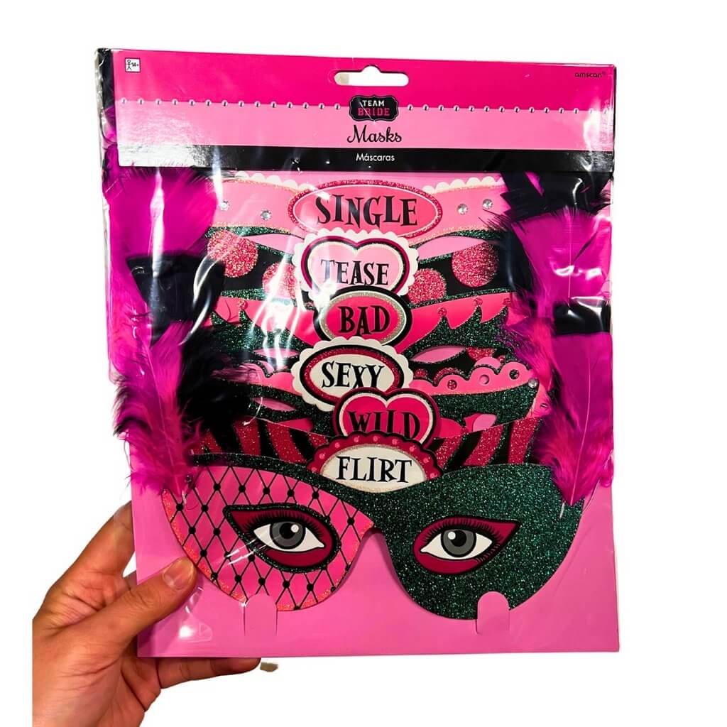 Amscan Bachelorette Party Paper Mask 6 Pack - Hen Party Costumes and Bridal Outfit Accessories