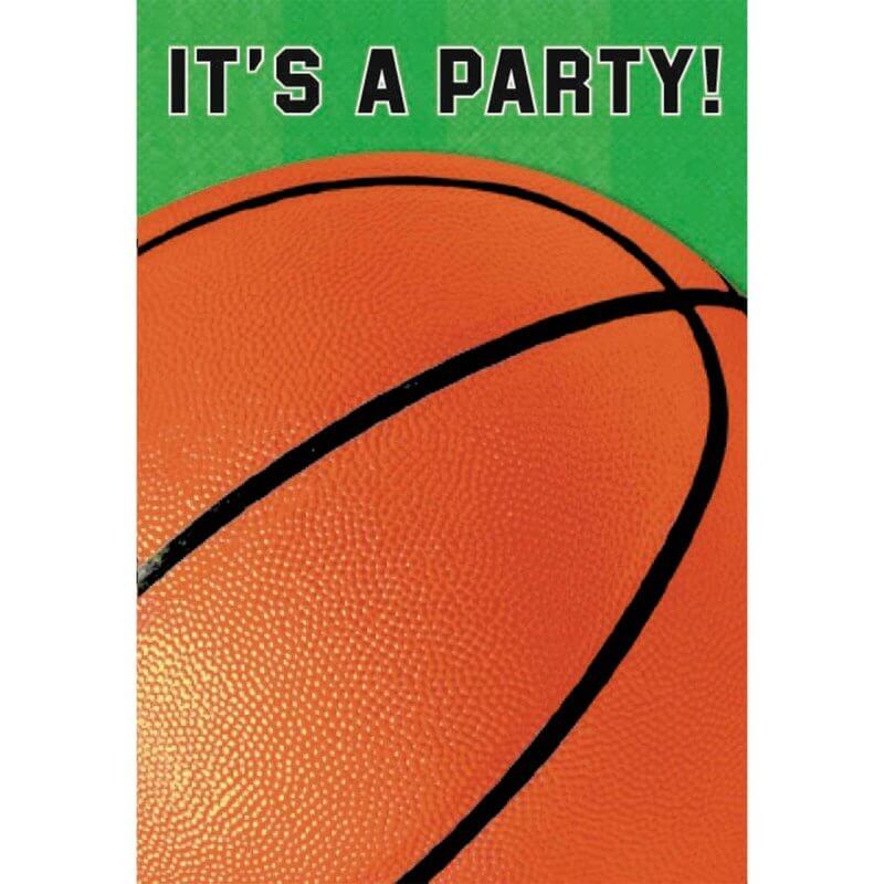 Amscan Basketball Folded Party Invitations 8 Pack