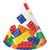 Block Party Cone Shaped Party Hats 8 Pack