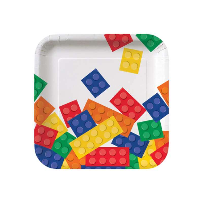 Block Party Square Lunch Plates 18cm 8 Pack
