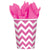 Chevron Paper Cups 266ml 8 Pack - Bright Pink