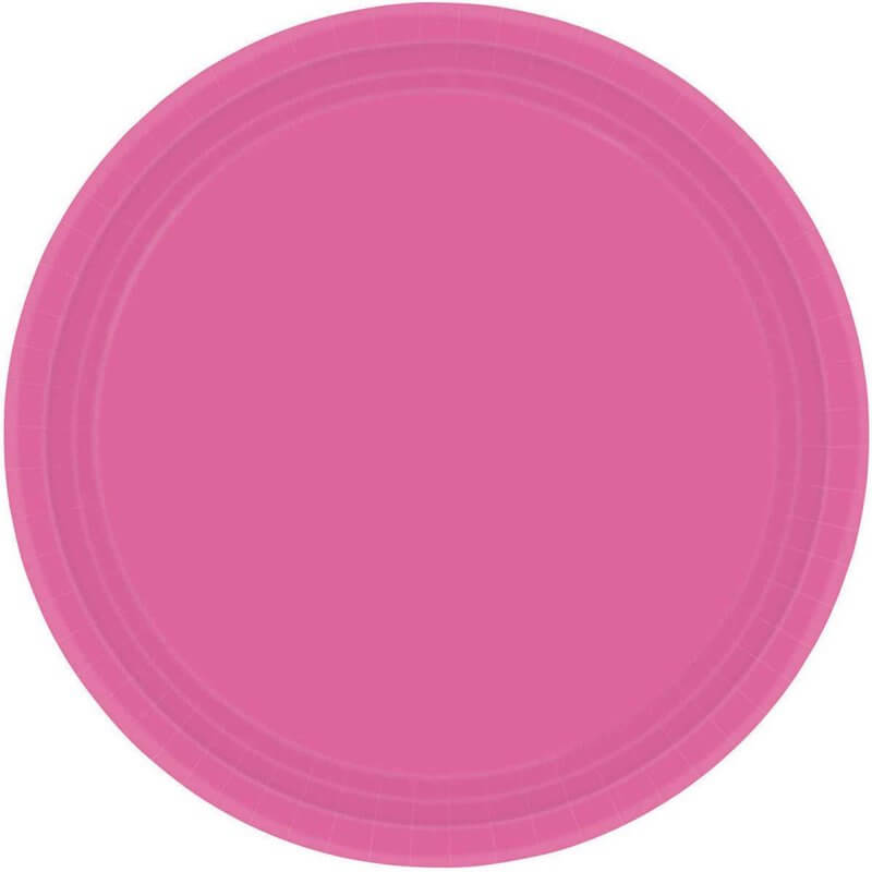 Paper Plates 23cm 20 Pack - Bright Pink
