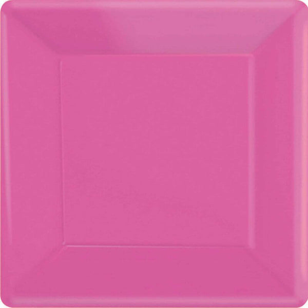 Pink square paper plates hotsell