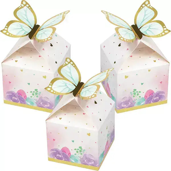 Butterfly Shimmer Foil Paper Treat Boxes 8pk