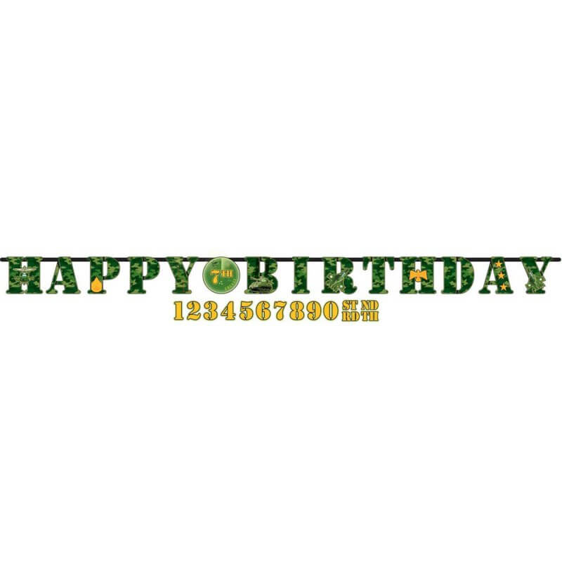 Camouflage Jumbo Add An Age Happy Birthday Banner