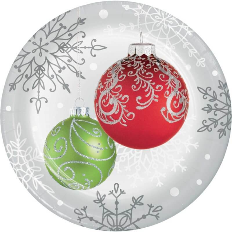 Christmas Elegant Bauble Ornaments Lunch Plates