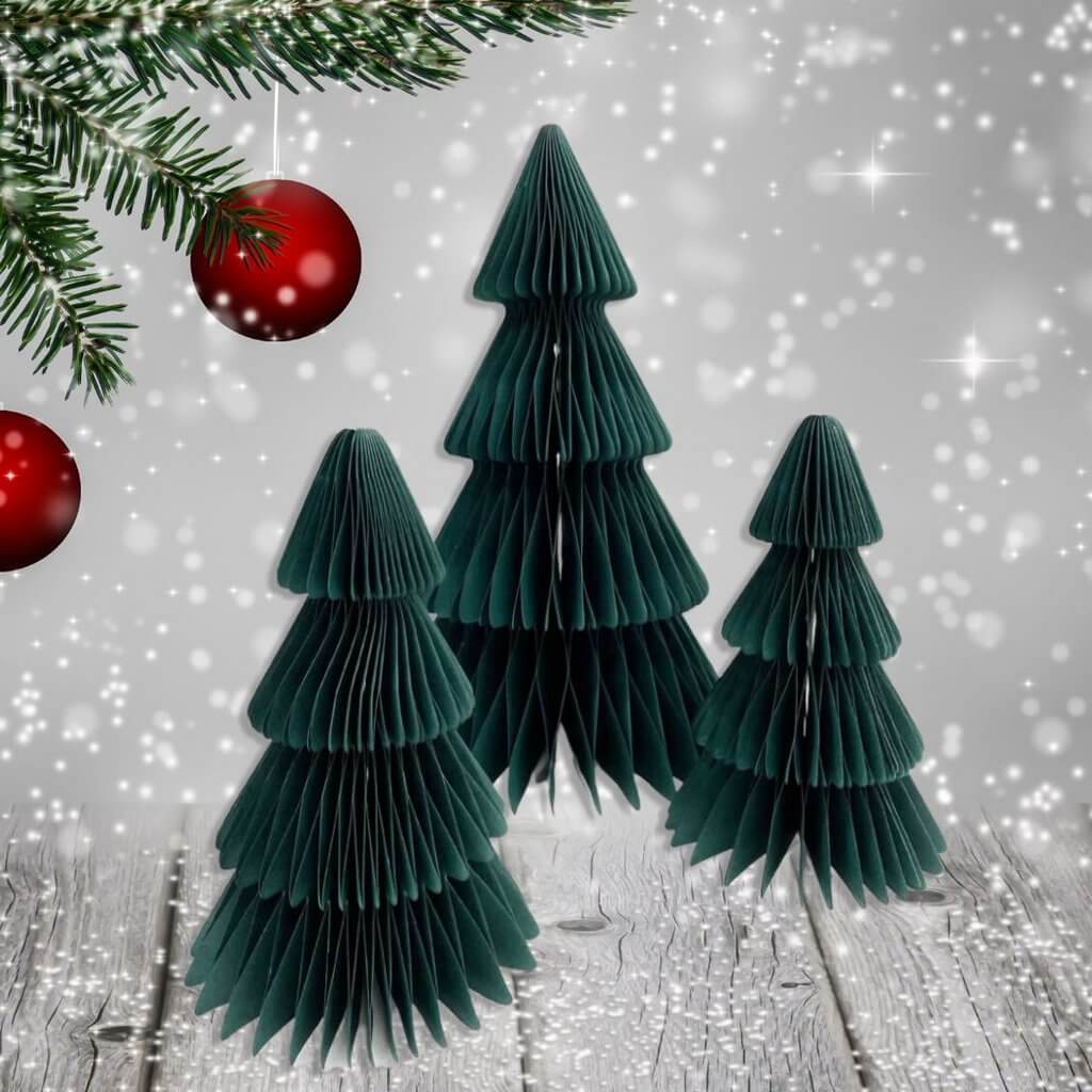 Christmas Honeycomb Green Tree Decoration 20cm