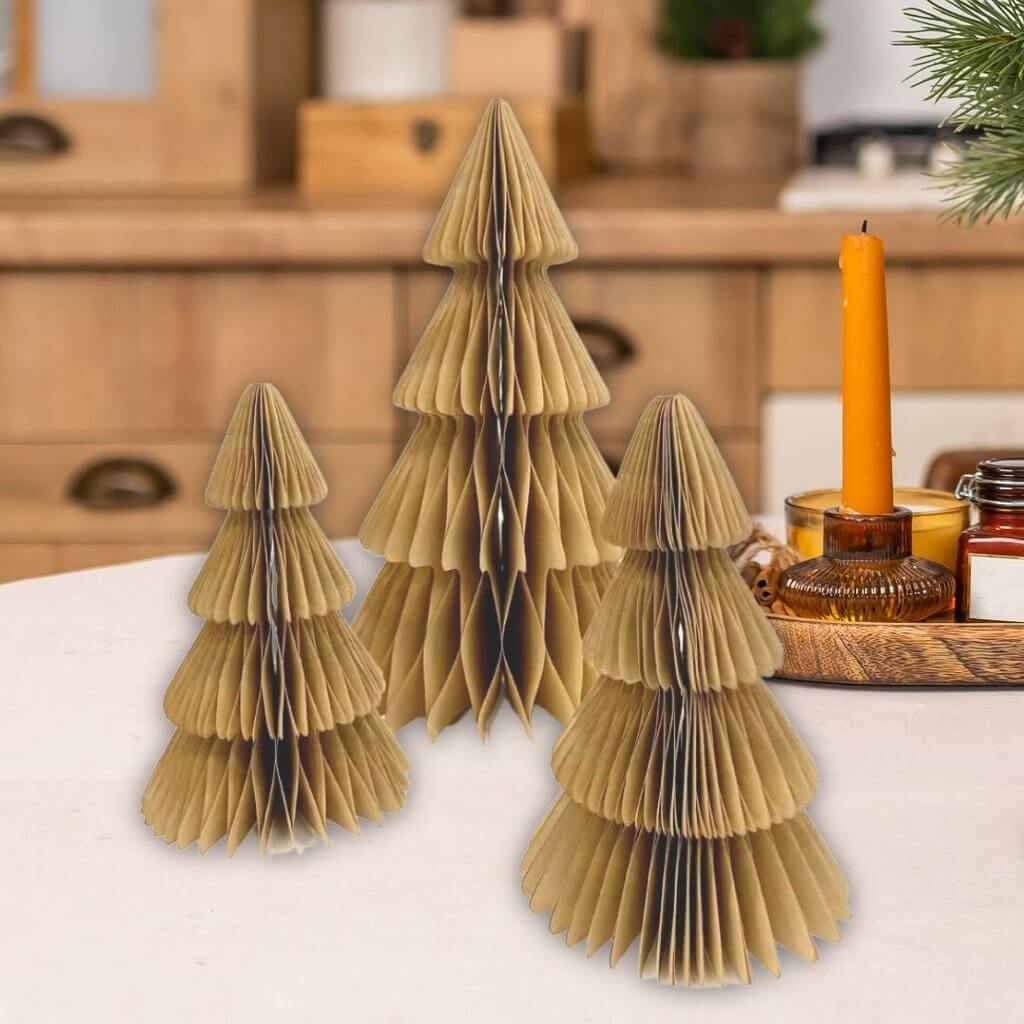 Natural Decorative Christmas Tree Honeycomb 35cm