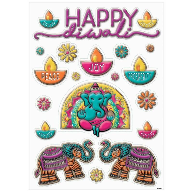 Amscan Diwali Foil Embossed Window Decorations