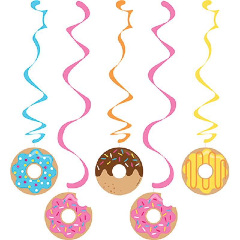 Donut Time Dizzy Dangler Hanging Swirls 5 Pack