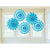 Caribbean Blue Printed Paper Fan Decorations 5 Pack