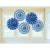 Royal Blue Printed Paper Fan Decorations 5 Pack