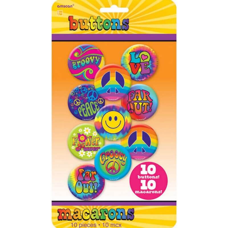 Feeling Groovy Buttons 10 Pack