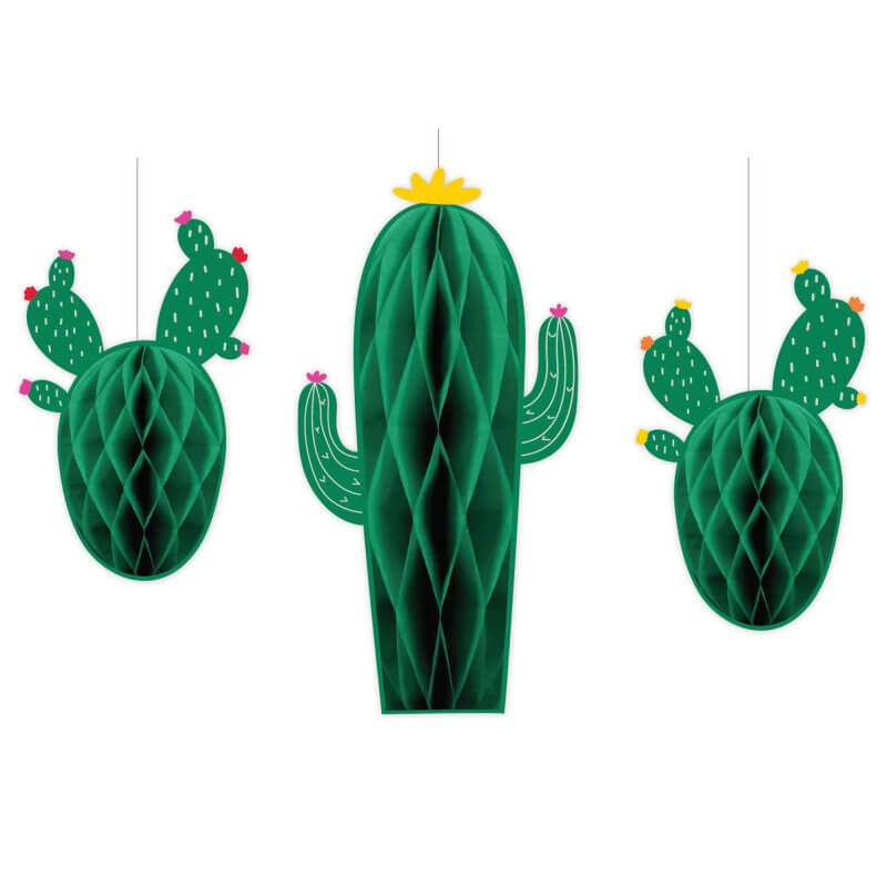 Amscan Fiesta Cactus Hanging Honeycomb Decorations