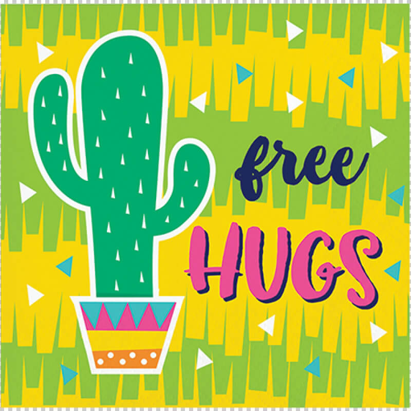 Fiesta Fun Cactus Free Hugs Beverage Napkins