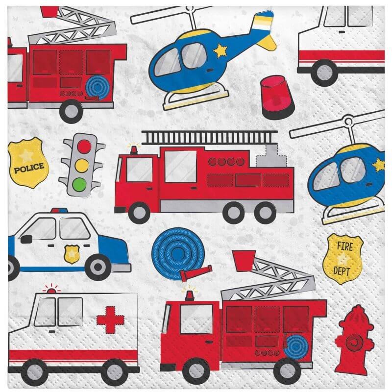 First Responders Lunch Napkins 16 Pack