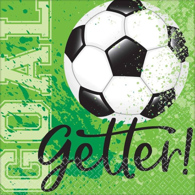 Goal Getter Soccer Paper Beverage Napkins 36 Pack