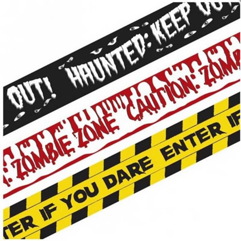 Halloween Fright Plastic Tape Banner