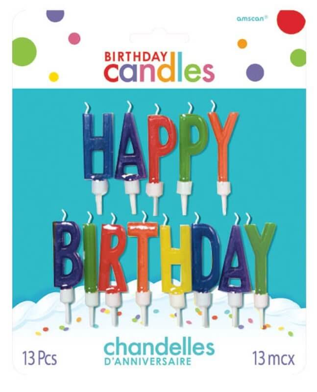 Happy Birthday letter Candles - Multi Colours