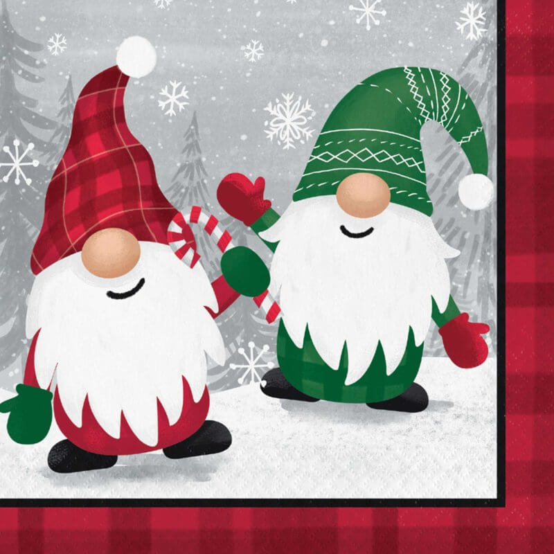 Holiday Gnomes Lunch Napkins 16 Pack