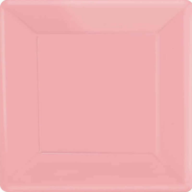 Square Paper Plates 17cm 20 Pack - New Pink
