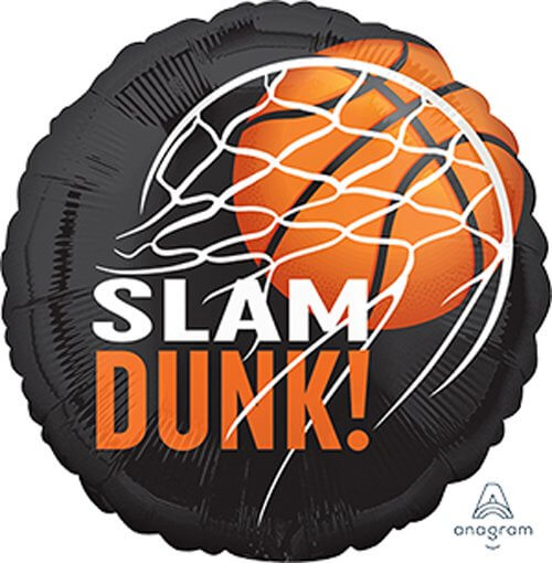 Anagram Nothing But Net Basketball Slam Dunk round Foil Balloon 45cm