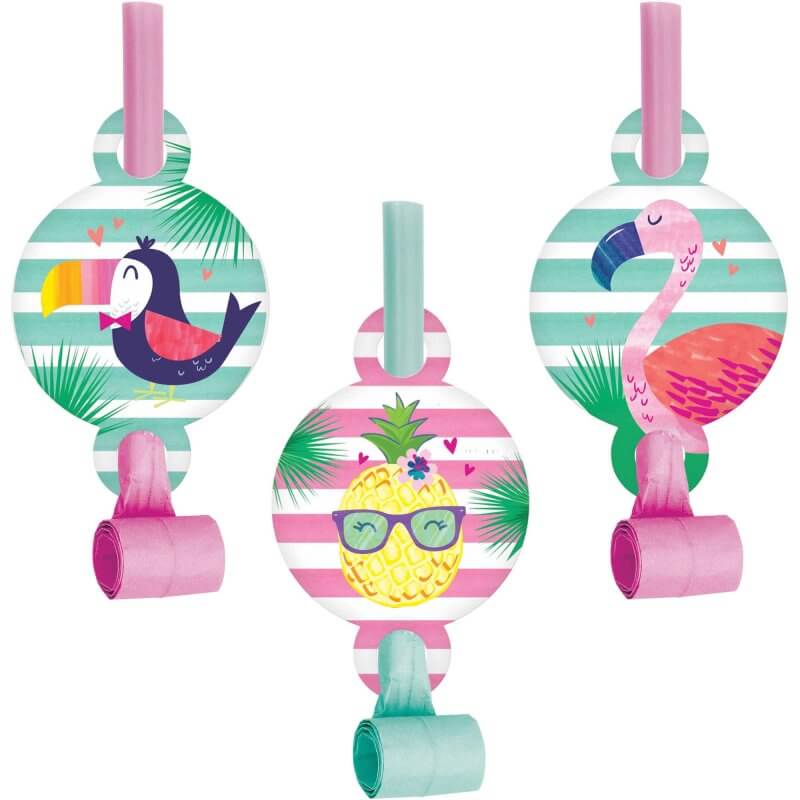 Amscan Pineapple N Friends Blowouts with Medallions 8 Pack