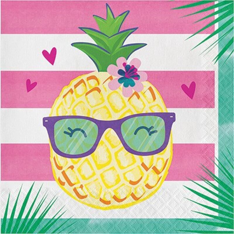 Amscan Pineapple N Friends Paper Lunch Napkins 16 Pack