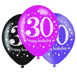 Amscan Pink Celebration 30 30cm Latex Balloons 6 Pack