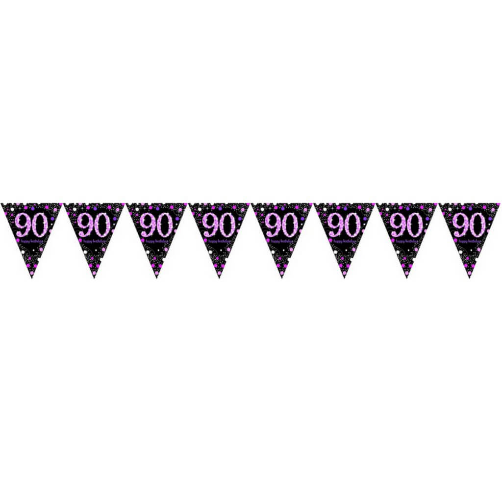 Pink Celebration 90 Prismatic Plastic Pennant Banner