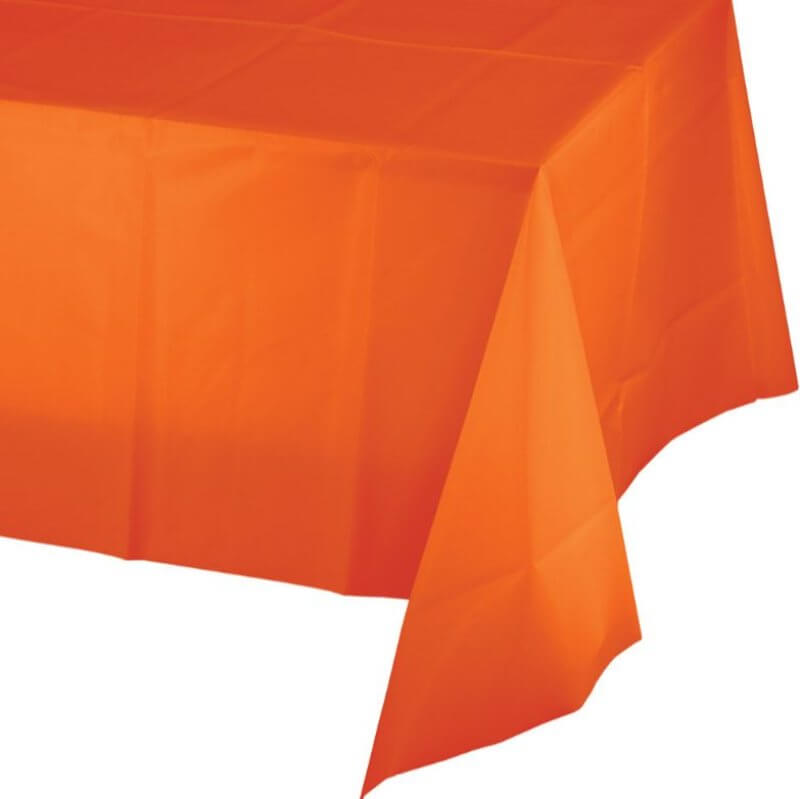 Sunkissed Orange Plastic Tablecover