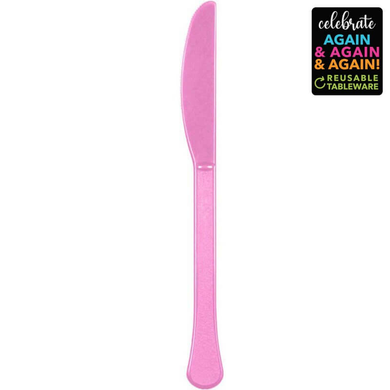 Premium Plastic Knives - New Pink